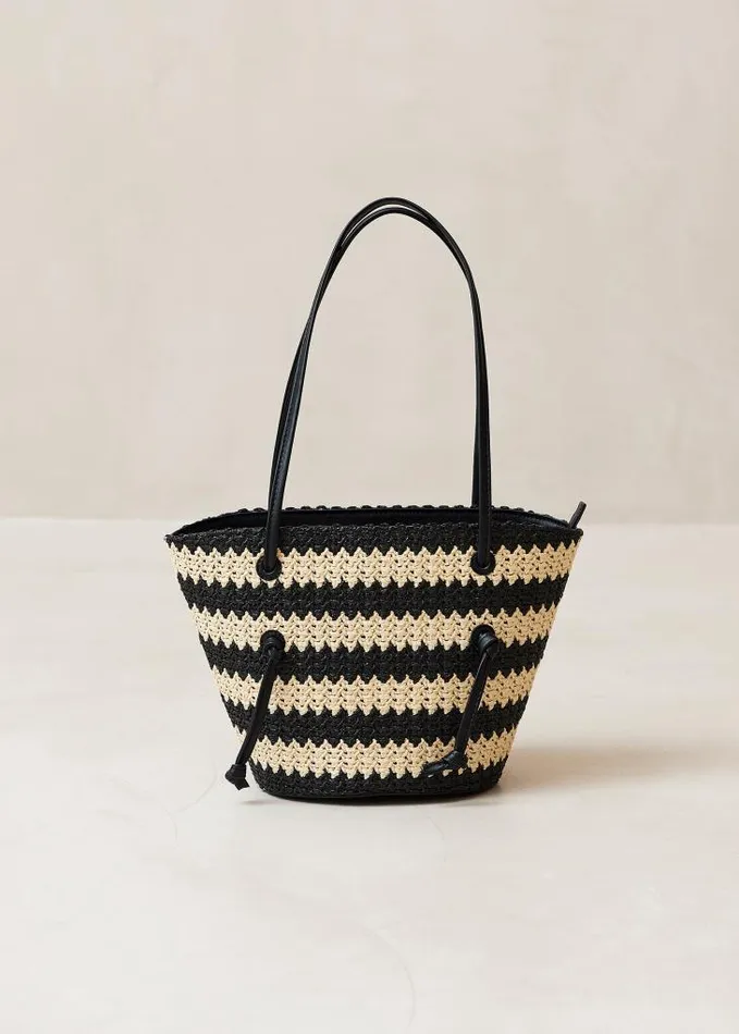 ALOHAS Bags Women The Tangle 8211 Black And Cream Crochet Shoulder Bag