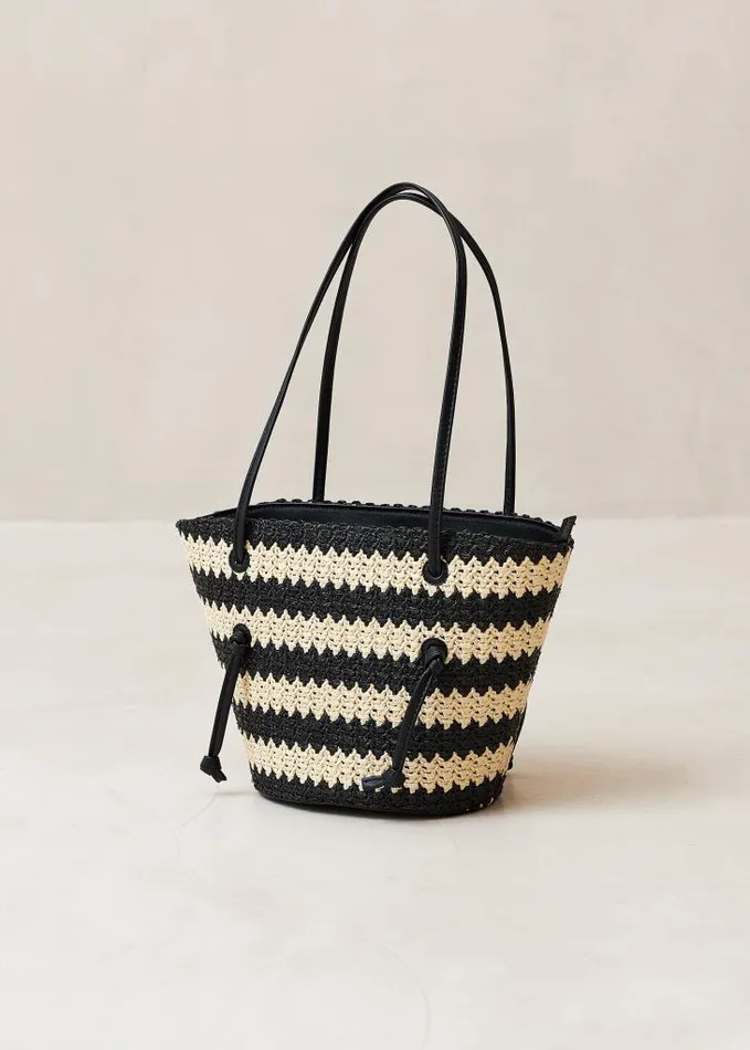 ALOHAS Bags Women The Tangle 8211 Black And Cream Crochet Shoulder Bag