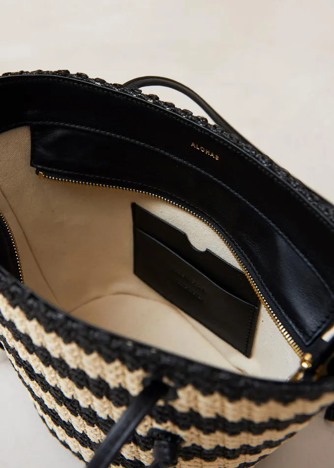 ALOHAS Bags Women The Tangle 8211 Black And Cream Crochet Shoulder Bag
