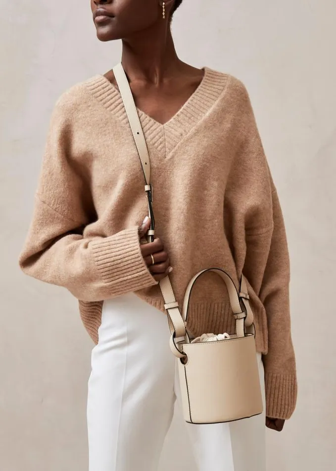 ALOHAS Bags Women The U 8211 Cream Leather Handbag