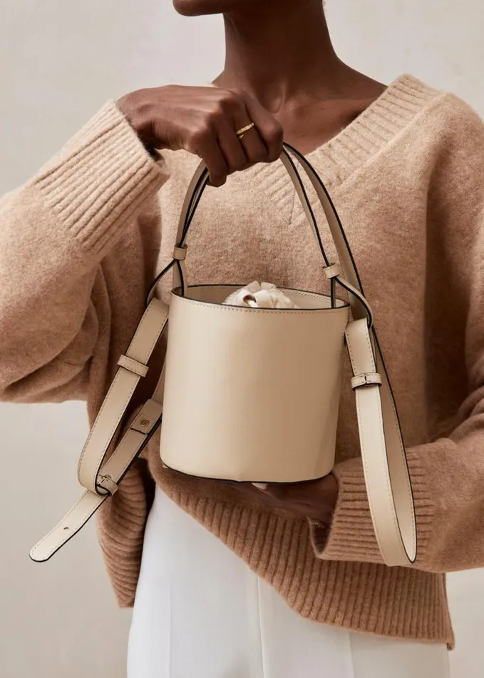 ALOHAS Bags Women The U 8211 Cream Leather Handbag
