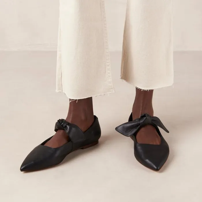 ALOHAS Ballet Flats Women Fossil 8211 Black Leather Ballet Flats