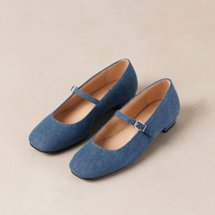 ALOHAS Ballet Flats Women Por Do Sol 8211 Blue Denim Ballet Pumps