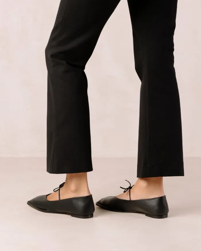 ALOHAS Ballet Flats Women Sway 8211 Black Leather Flats