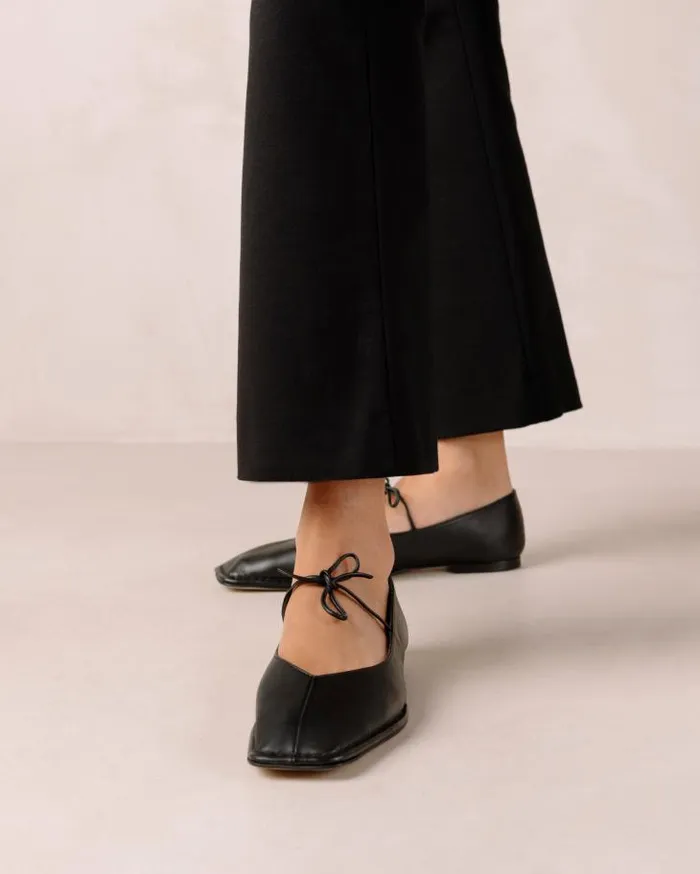 ALOHAS Ballet Flats Women Sway 8211 Black Leather Flats