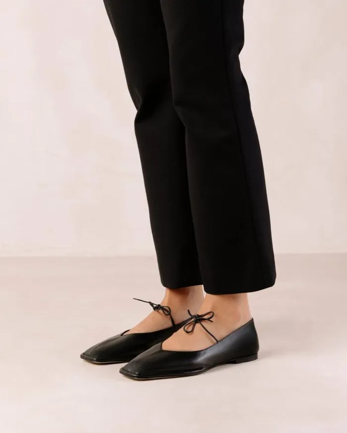 ALOHAS Ballet Flats Women Sway 8211 Black Leather Flats