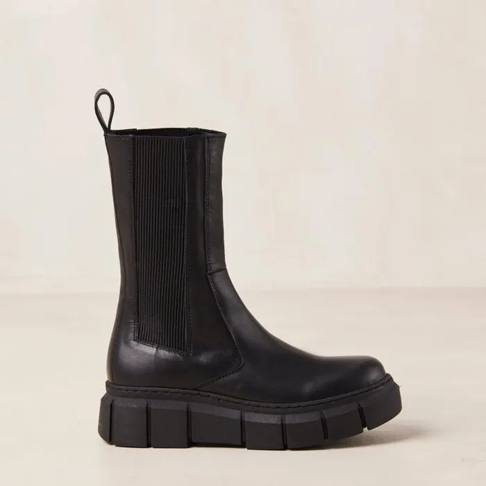ALOHAS Boots Women Armor 8211 Black Leather Boots
