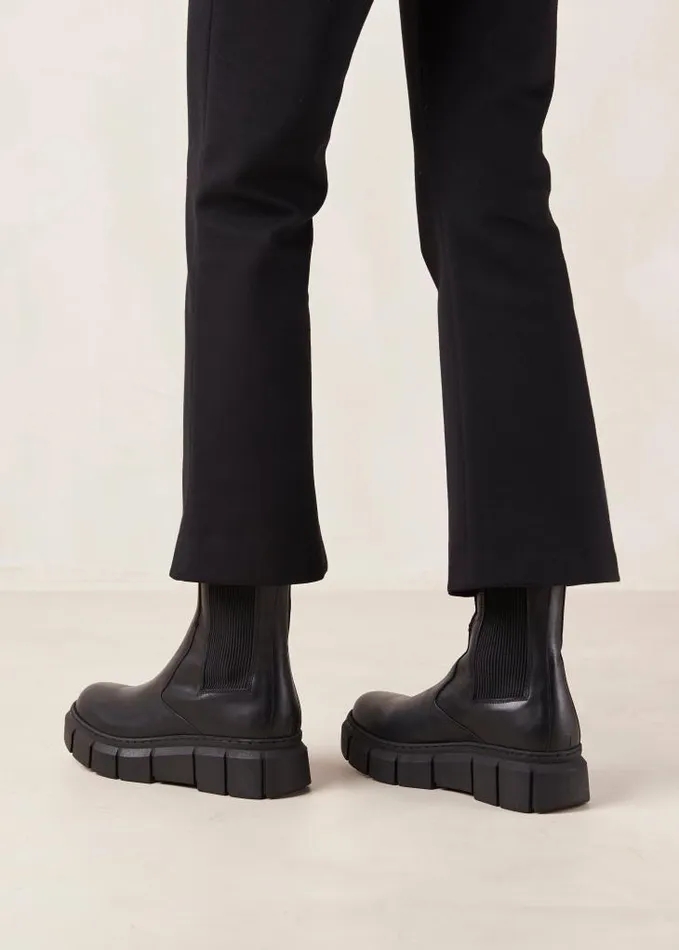 ALOHAS Boots Women Armor 8211 Black Leather Boots