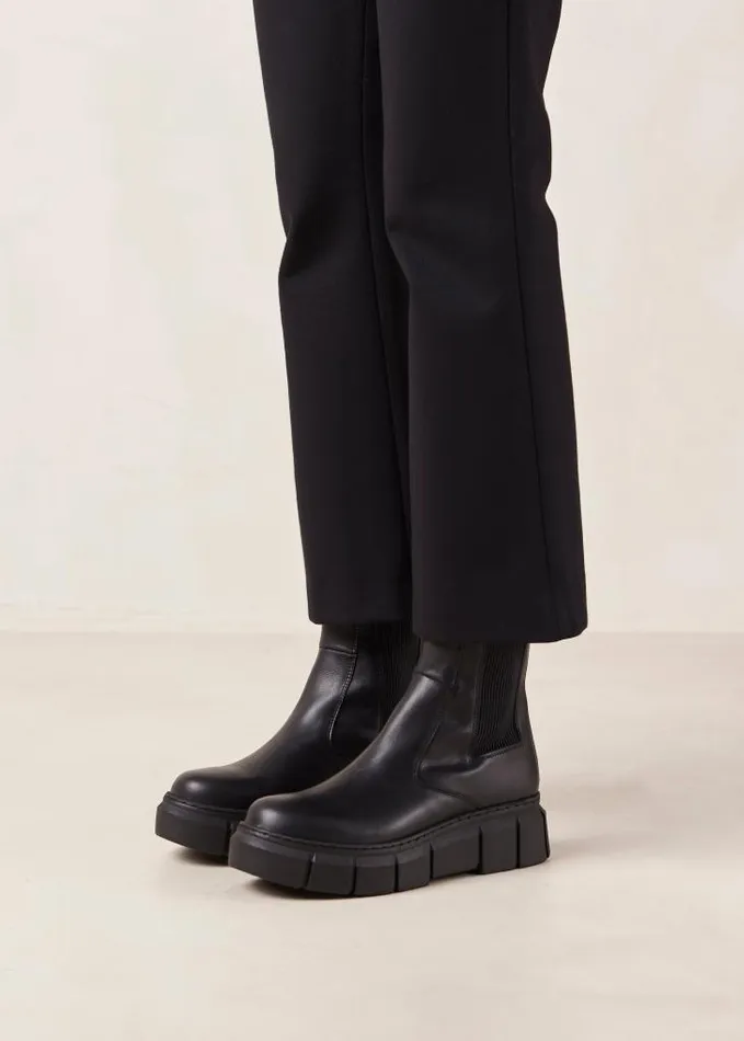 ALOHAS Boots Women Armor 8211 Black Leather Boots