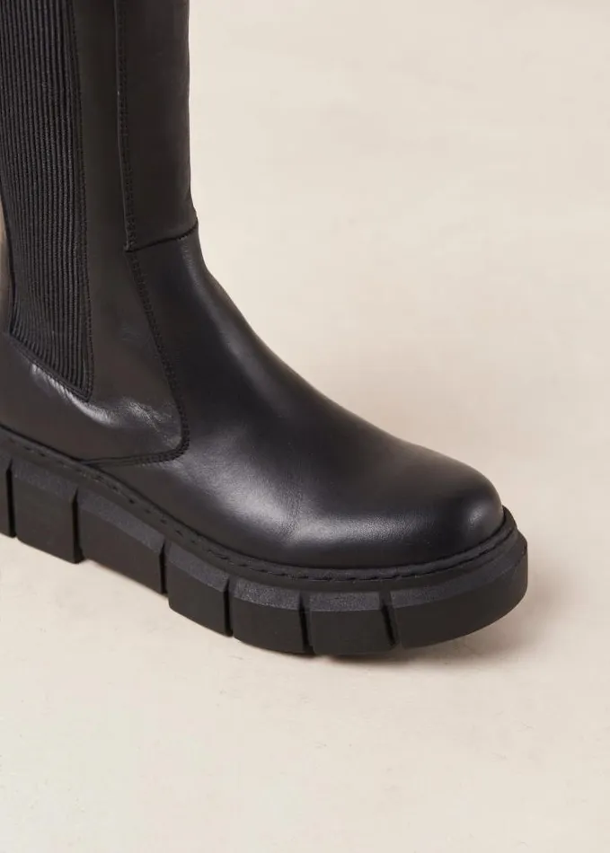 ALOHAS Boots Women Armor 8211 Black Leather Boots