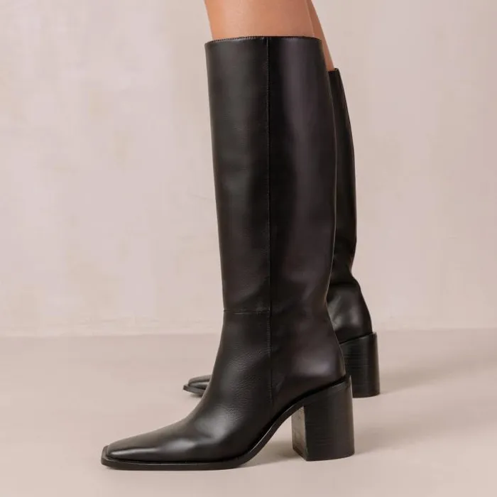 ALOHAS Boots Women Berta 8211 Black Leather Boots