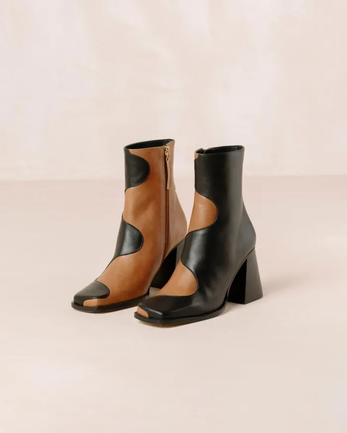 ALOHAS Boots Women Blair Bicolor Black Camel