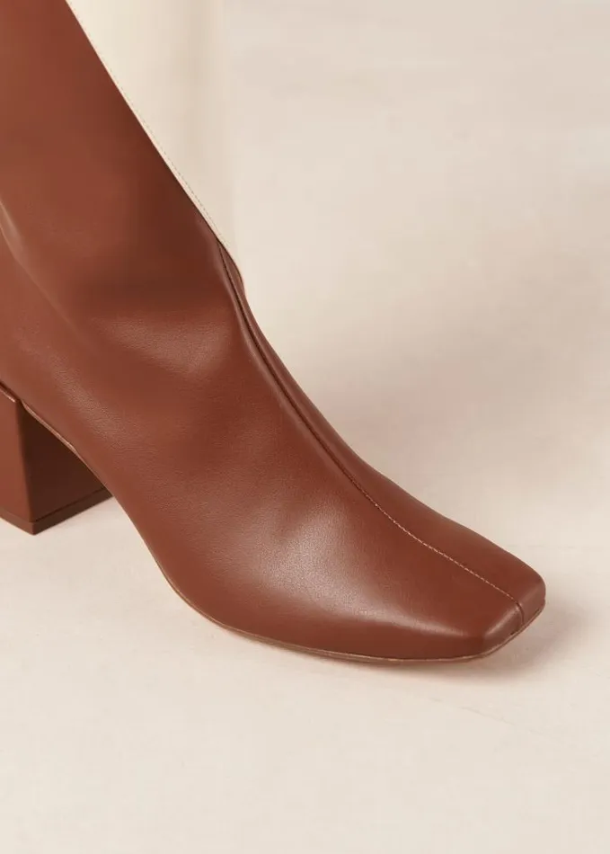 ALOHAS Boots Women Chalk 8211 White And Brown Vegan Leather Boots