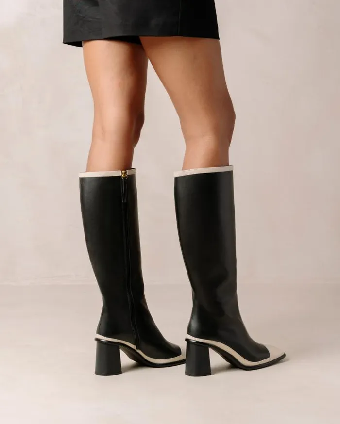ALOHAS Boots Women East Retro Bicolor Black Cream