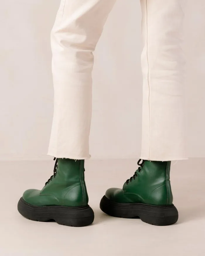 ALOHAS Boots Women Gouache 8211 Green Vegan Leather Boots
