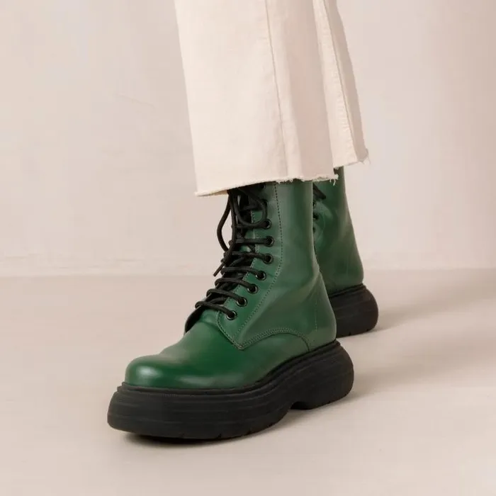 ALOHAS Boots Women Gouache 8211 Green Vegan Leather Boots