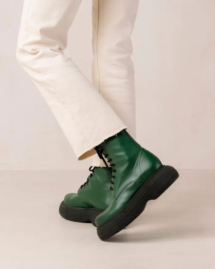 ALOHAS Boots Women Gouache 8211 Green Vegan Leather Boots