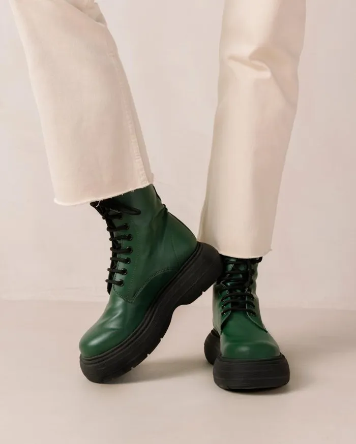 ALOHAS Boots Women Gouache 8211 Green Vegan Leather Boots