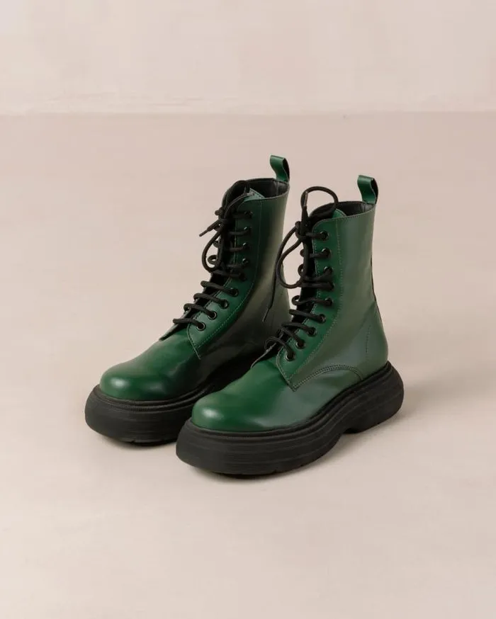 ALOHAS Boots Women Gouache 8211 Green Vegan Leather Boots