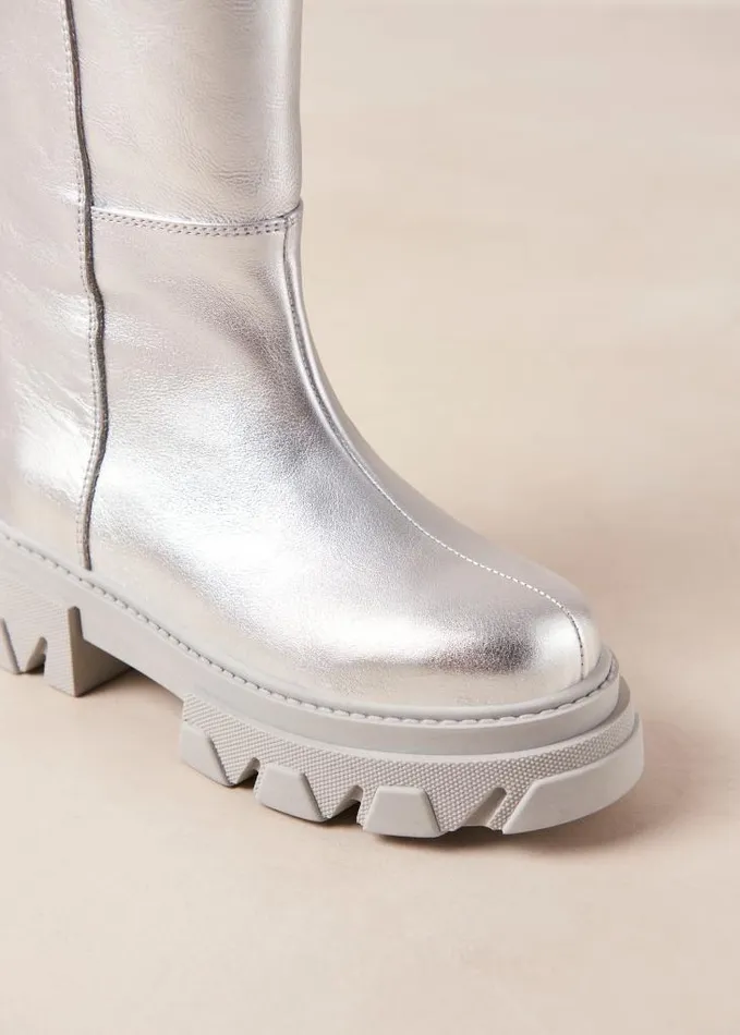 ALOHAS Boots Women Katiuska 8211 Silver Leather Boots
