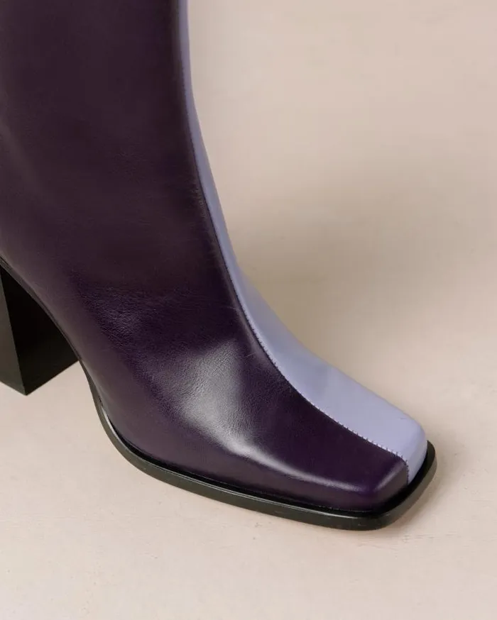 ALOHAS Boots Women South Bicolor 8211 Purple And Lilac Leather Boots