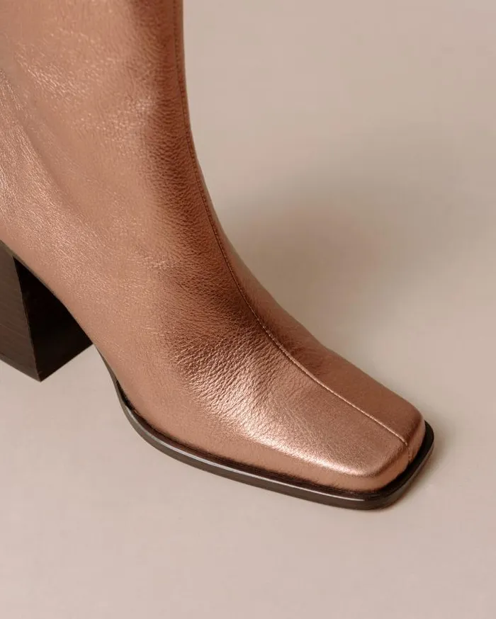 ALOHAS Boots Women South Shimmer 8211 Metallic Leather Boots