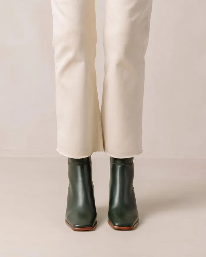 ALOHAS Boots Women West Vintage 8211 Dark Green Leather Boots