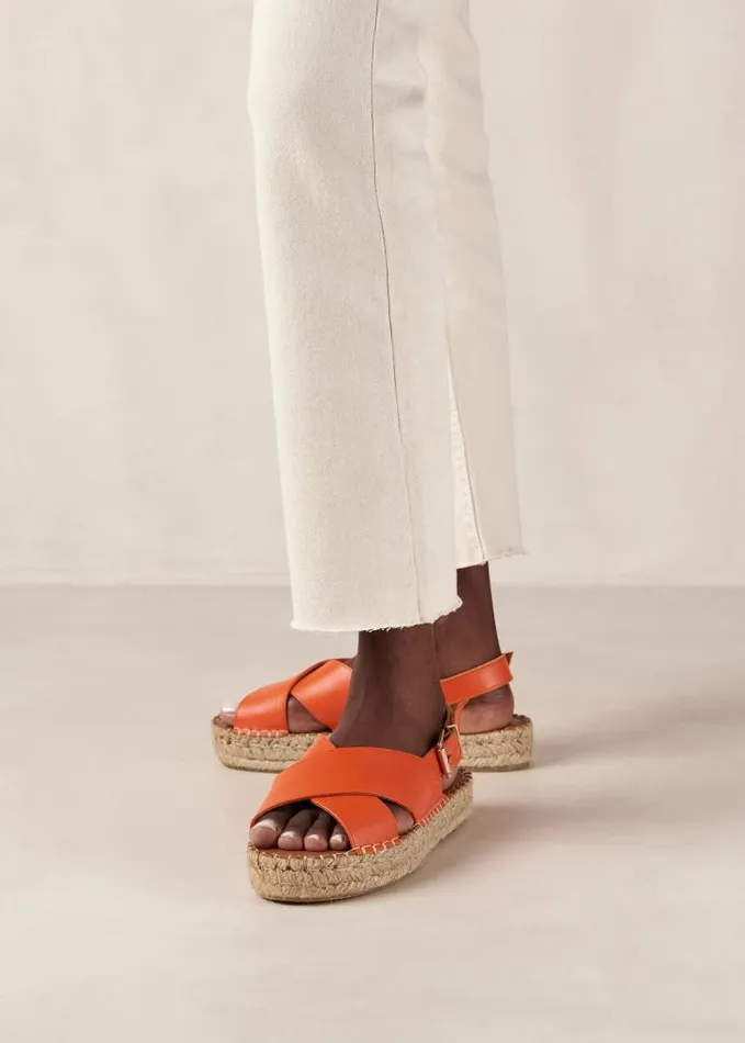 ALOHAS Espadrilles Women Crossed 8211 Orange Leather Espadrilles