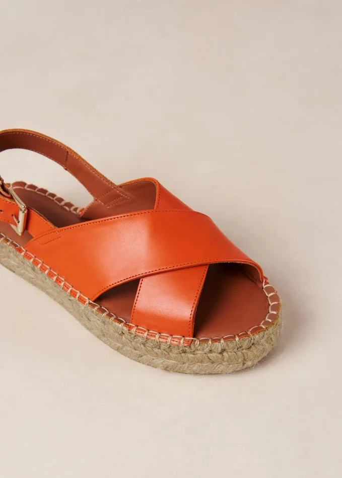 ALOHAS Espadrilles Women Crossed 8211 Orange Leather Espadrilles