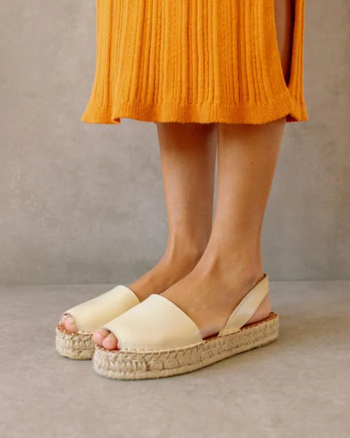 ALOHAS Espadrilles Women Ibizas 8211 White Leather Espadrilles
