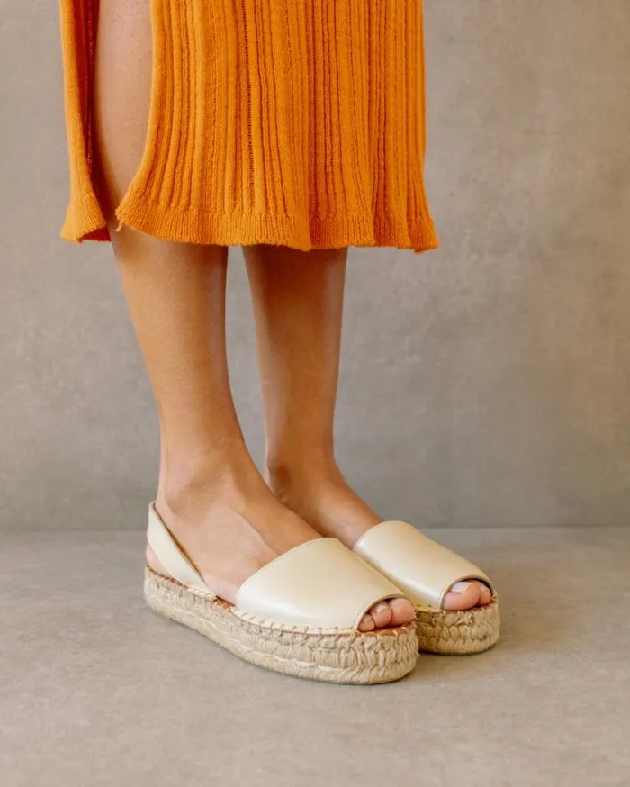 ALOHAS Espadrilles Women Ibizas 8211 White Leather Espadrilles
