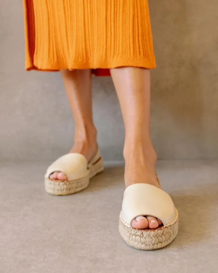 ALOHAS Espadrilles Women Ibizas 8211 White Leather Espadrilles