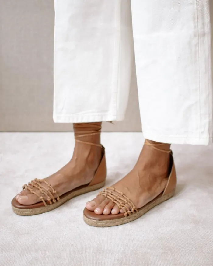 ALOHAS Espadrilles Women Wanderer 8211 Brown Leather Espadrilles