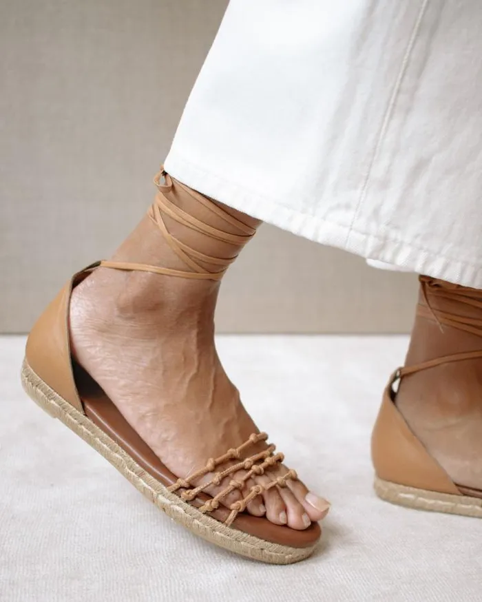 ALOHAS Espadrilles Women Wanderer 8211 Brown Leather Espadrilles