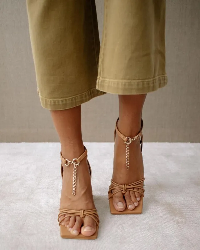 ALOHAS Heels Women Cactus 8211 Brown Leather Sandals