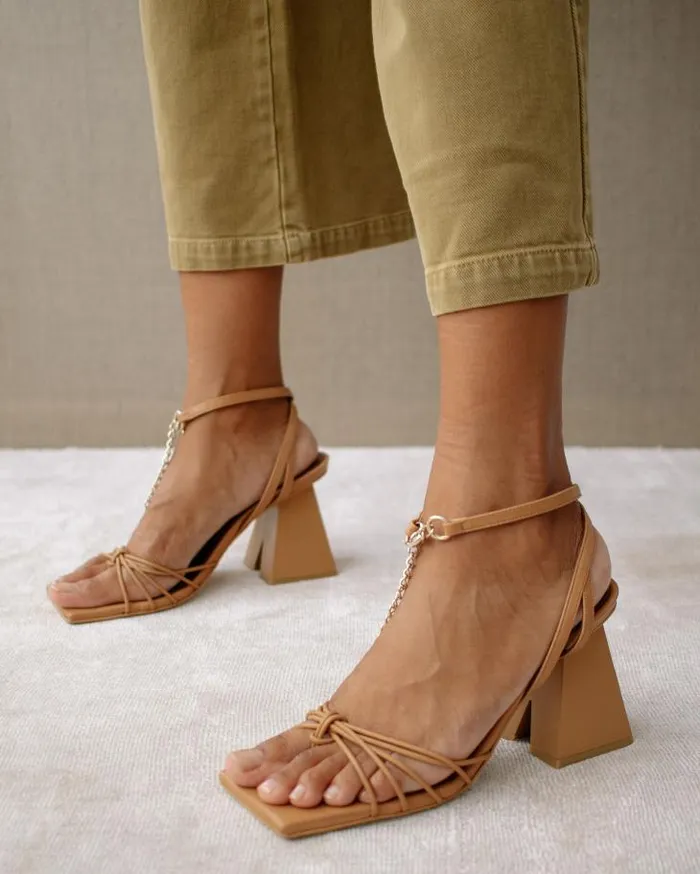 ALOHAS Heels Women Cactus 8211 Brown Leather Sandals