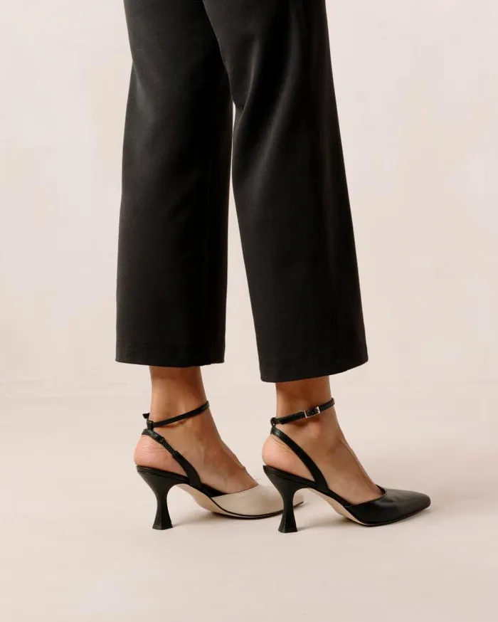 ALOHAS Heels Women Cinderella 8211 Black And White Leather Pumps