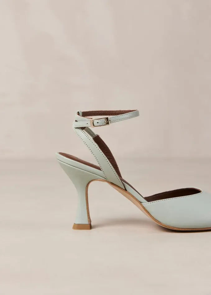 ALOHAS Heels Women Cinderella 8211 Green Leather Pumps