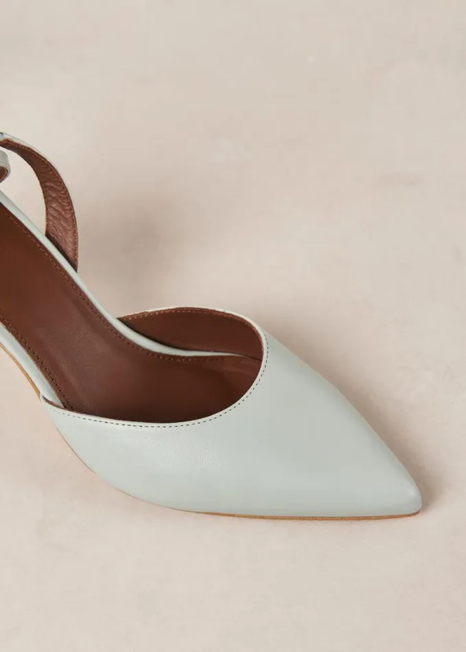 ALOHAS Heels Women Cinderella 8211 Green Leather Pumps