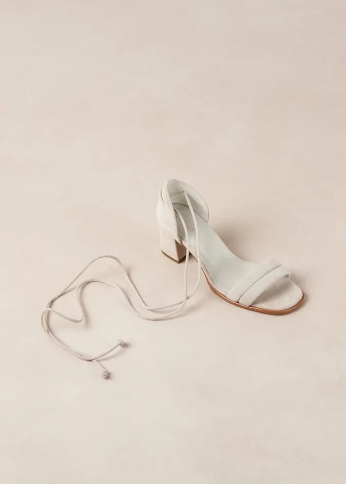 ALOHAS Heels Women Dakota 8211 White Suede Sandals