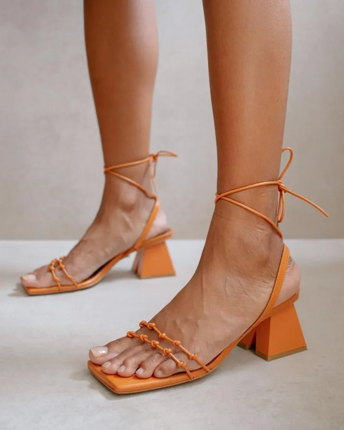 ALOHAS Heels Women Juniper Spritz 8211 Orange Leather Sandals