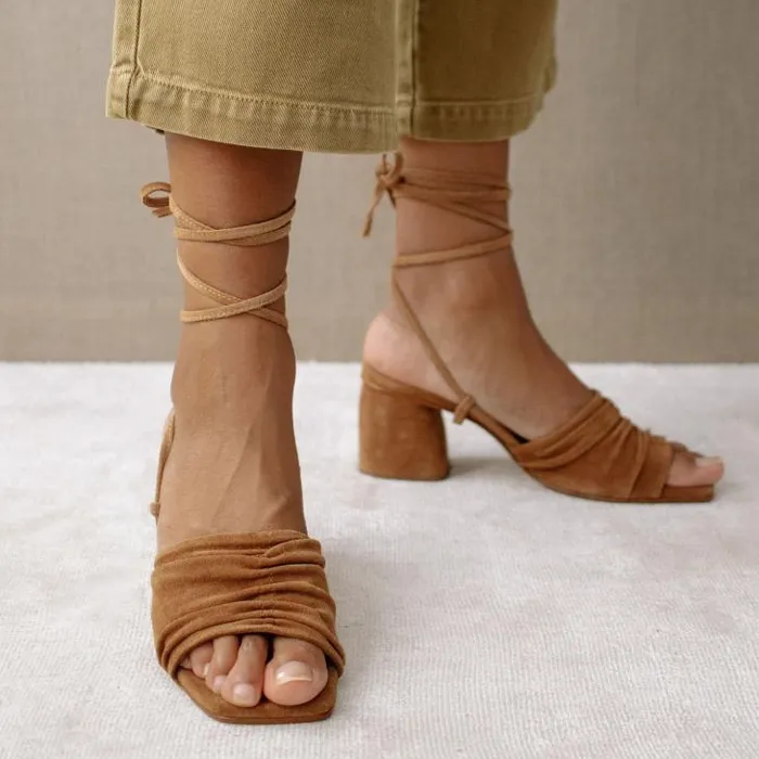 ALOHAS Heels Women Kahlo 8211 Brown Leather Sandals