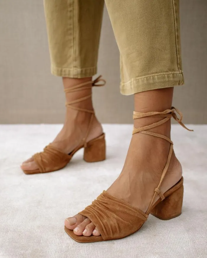 ALOHAS Heels Women Kahlo 8211 Brown Leather Sandals