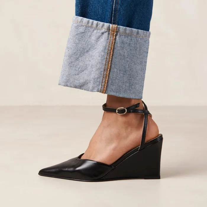 ALOHAS Heels Women Polly 8211 Black Wedge Pumps