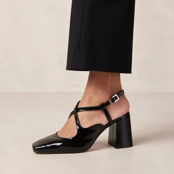 ALOHAS Heels Women Reggie 8211 Black Patent Leather Pumps