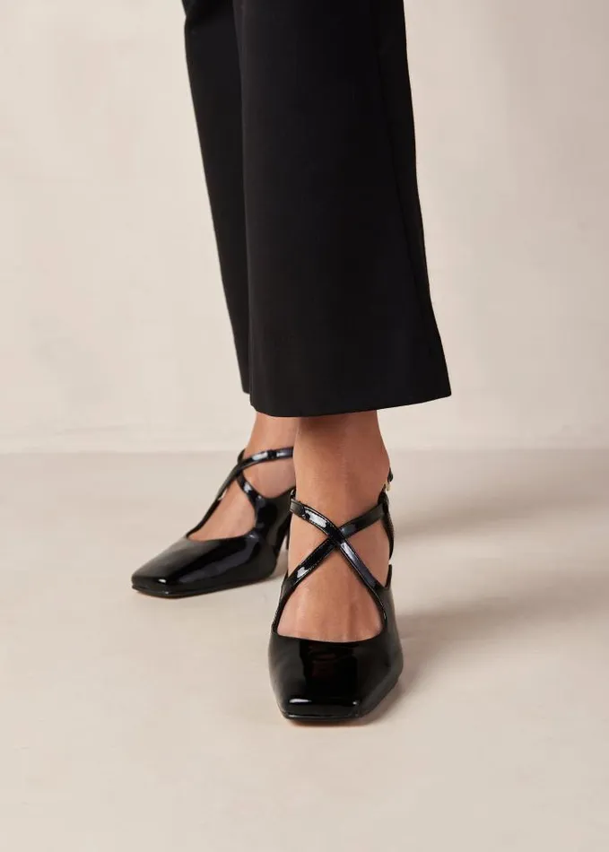 ALOHAS Heels Women Reggie 8211 Black Patent Leather Pumps