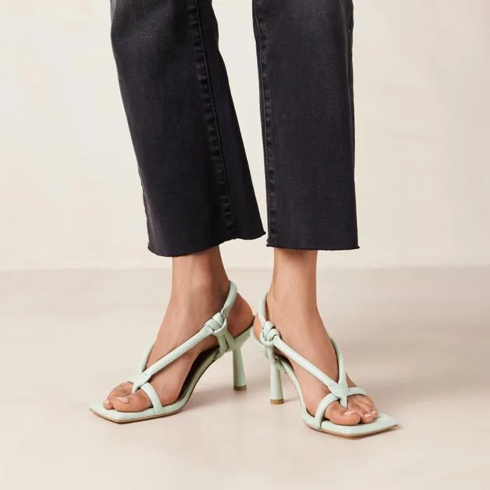 ALOHAS Heels Women Sheila 8211 Green ToePost Heeled Sandals