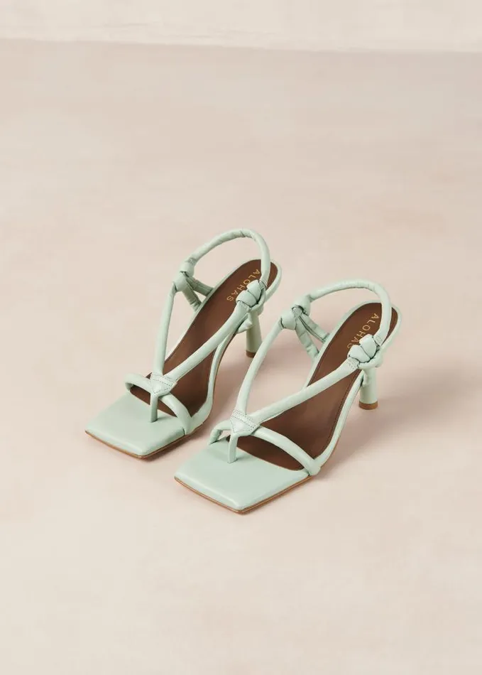 ALOHAS Heels Women Sheila 8211 Green ToePost Heeled Sandals