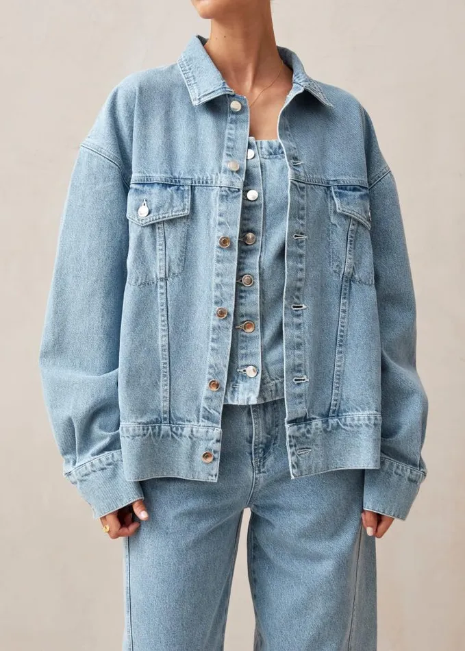 ALOHAS Jackets Women Alaska 8211 Blue Denim Jacket