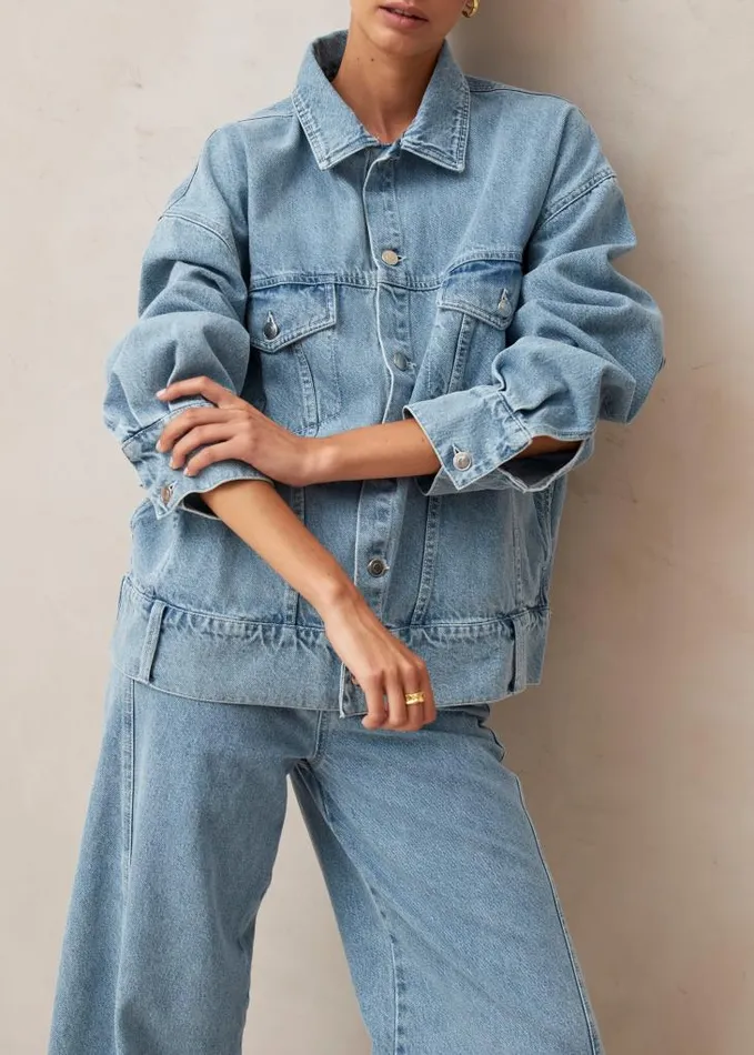 ALOHAS Jackets Women Alaska 8211 Blue Denim Jacket